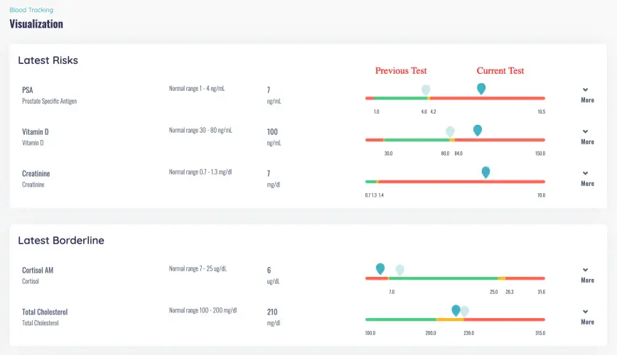 An executive set of metrics for blood analysis